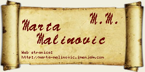 Marta Malinović vizit kartica